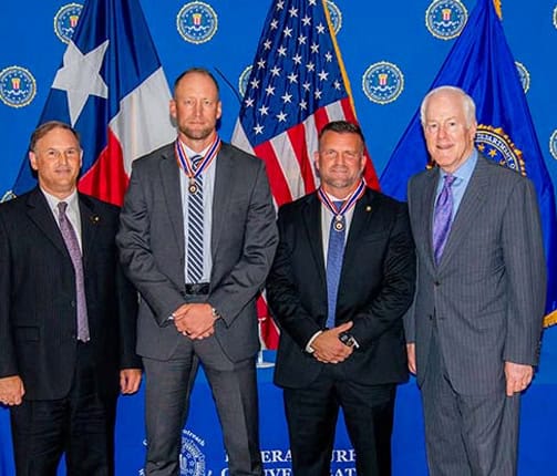 FBIAA Congratulates Two San Antonio FBI Special Agents for Receiving Congressional Badge of Bravery for Heroic Actions